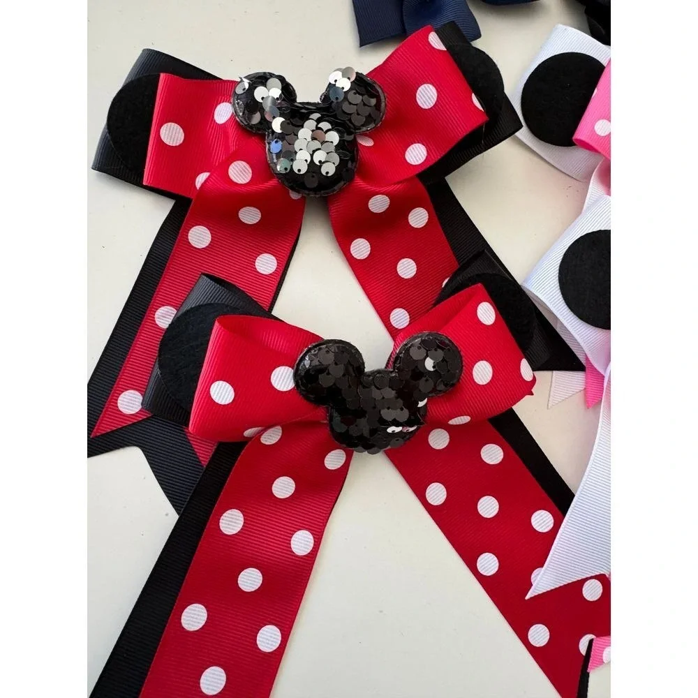 Set of 19 Mickey/Minnie Mouse Bows small and large Disney Fun‎